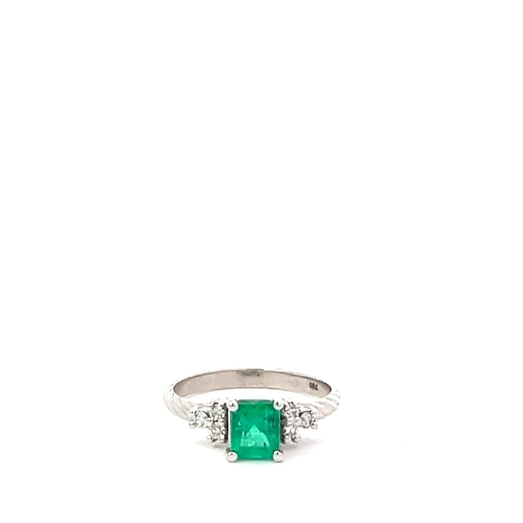 Anillo Esmeralda 0,8 Cts y diamantes