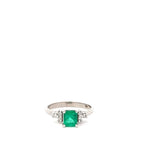 Anillo Esmeralda 0,8 Cts y diamantes