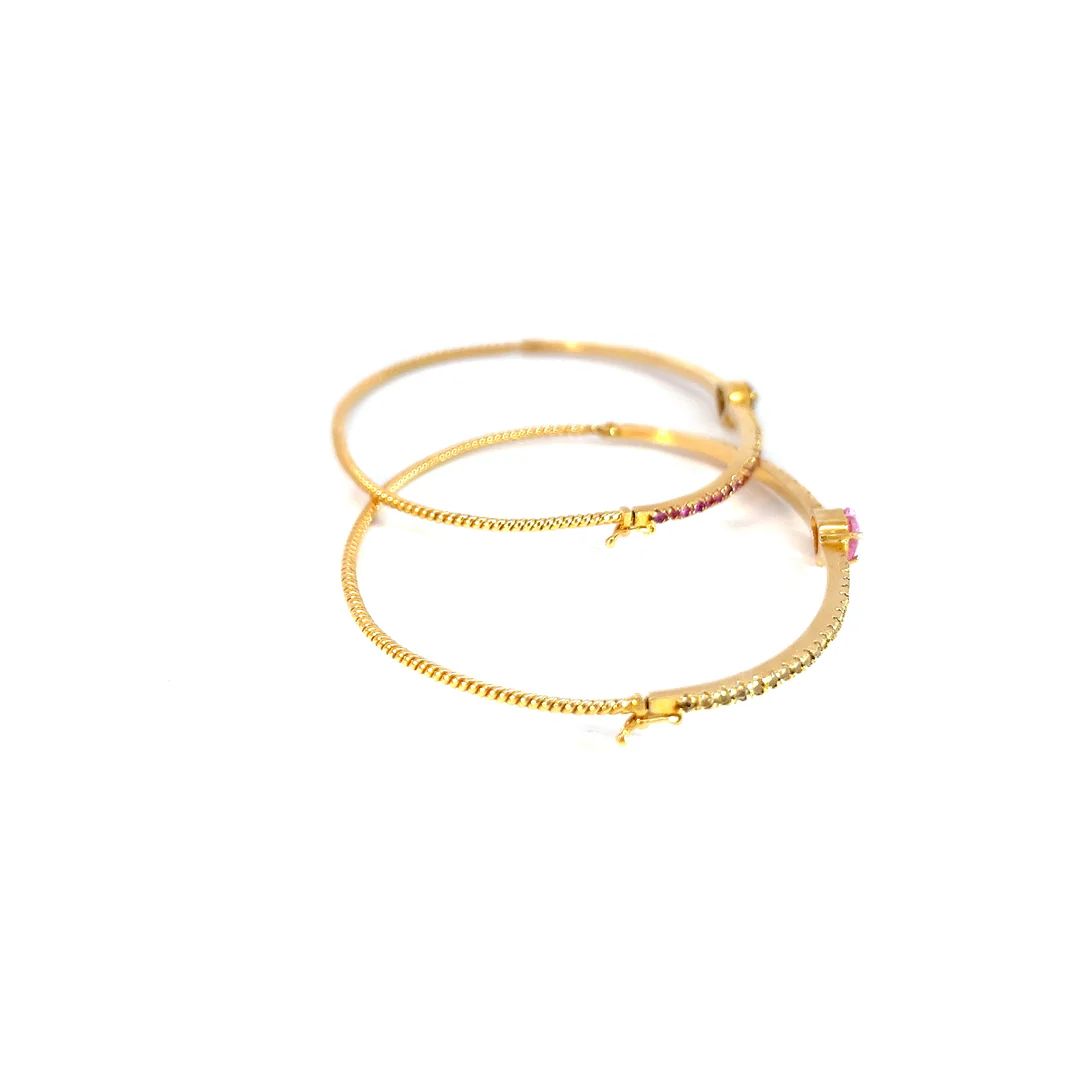 Pulsera aro corazón en zafiro