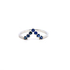 Anillo Tiara zafiros azules