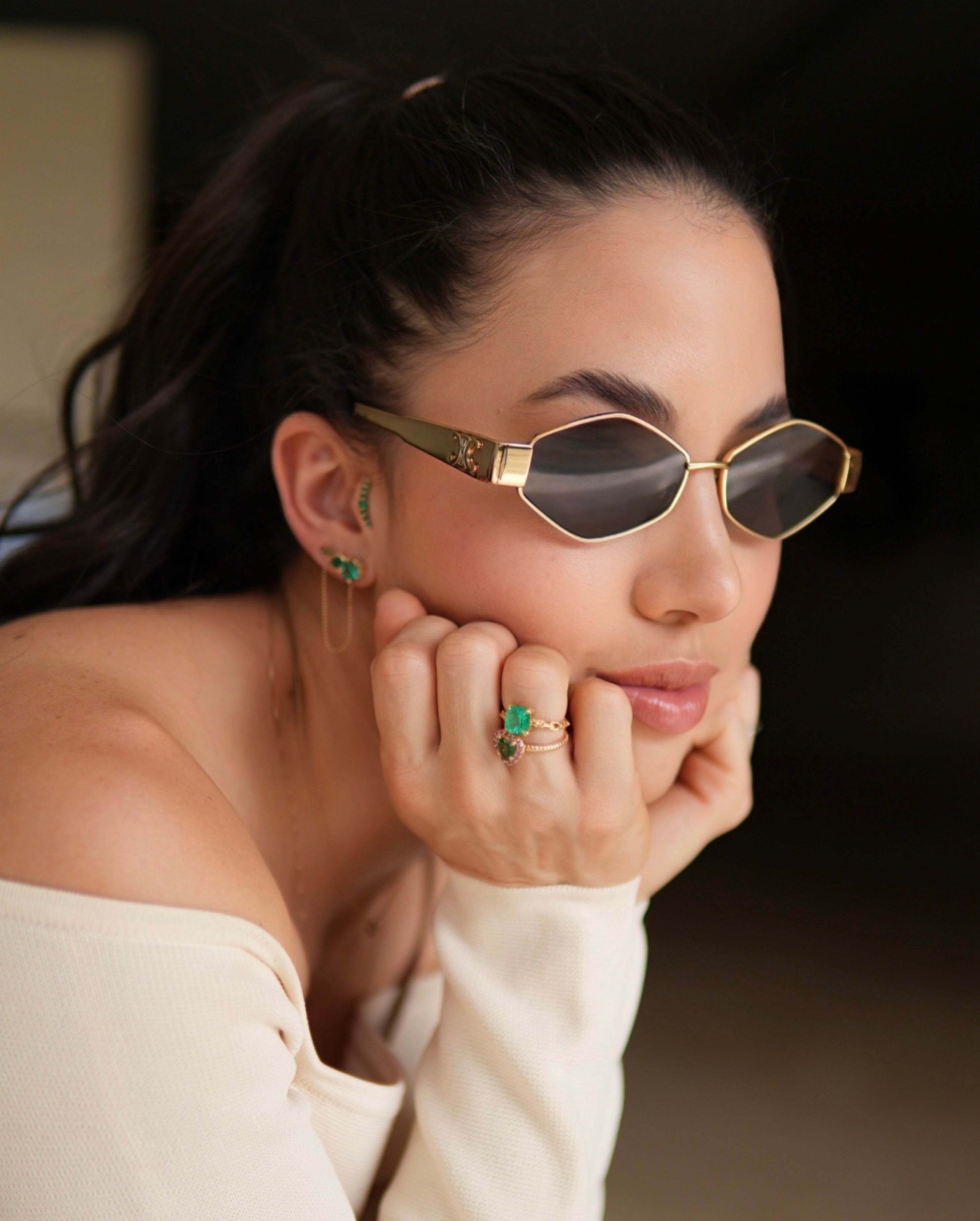 Topos corazón esmeralda.