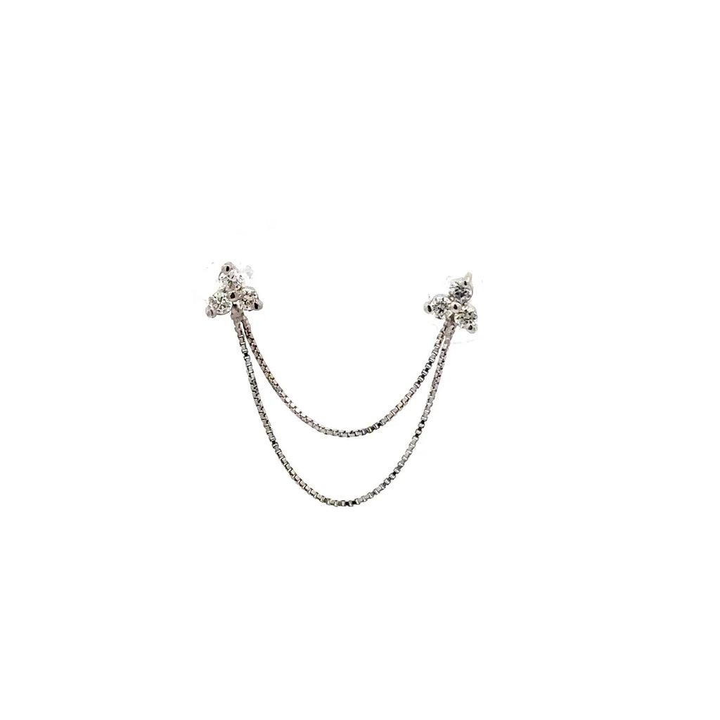 Cascada de diamantes en cadena - Oro blanco