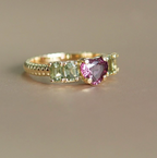 Anillo 5 gemas sandia