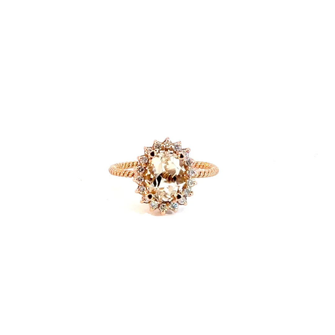 Anillo Antoniette Morganita con diamantes