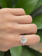 Anillo Love morganita con zafiros rosa