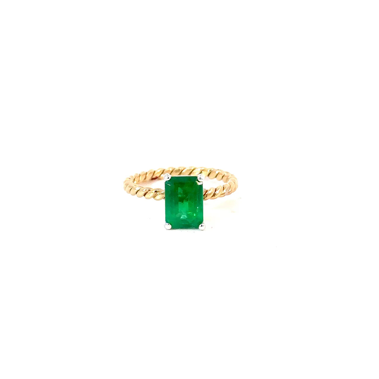 Anillo esmeralda 1,37cts - Oro amarillo y blanco