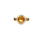 Anillo Cluster Citrinos y Diamantes