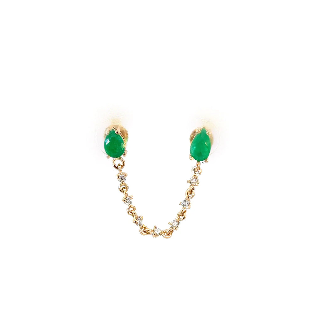 Cascada de diamantes con esmeraldas gota.