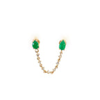 Cascada de diamantes con esmeraldas gota.