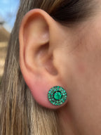 Aretes Saturno pequeño Esmeraldas.