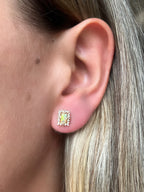 Aretes Julia medianos Ópalo y diamantes.