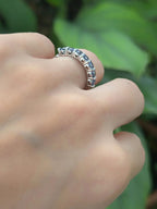 Anillo churumbela zafiros azules 3 mm Oro blanco