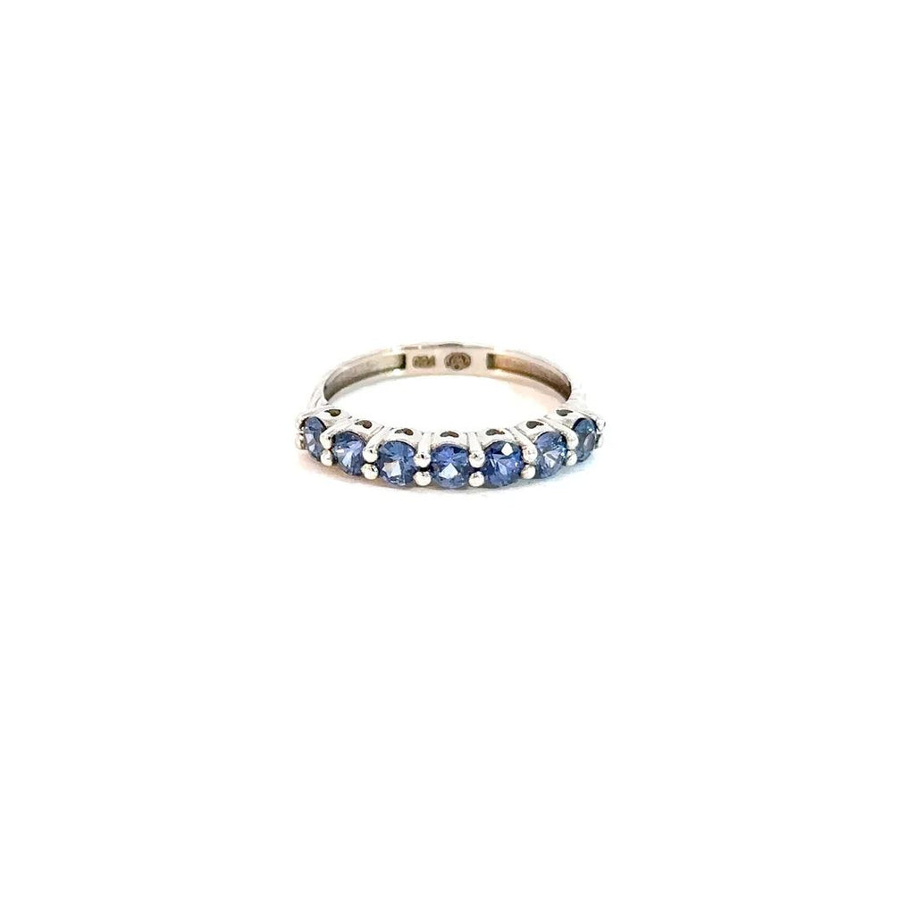Anillo churumbela zafiros azules 3 mm Oro blanco