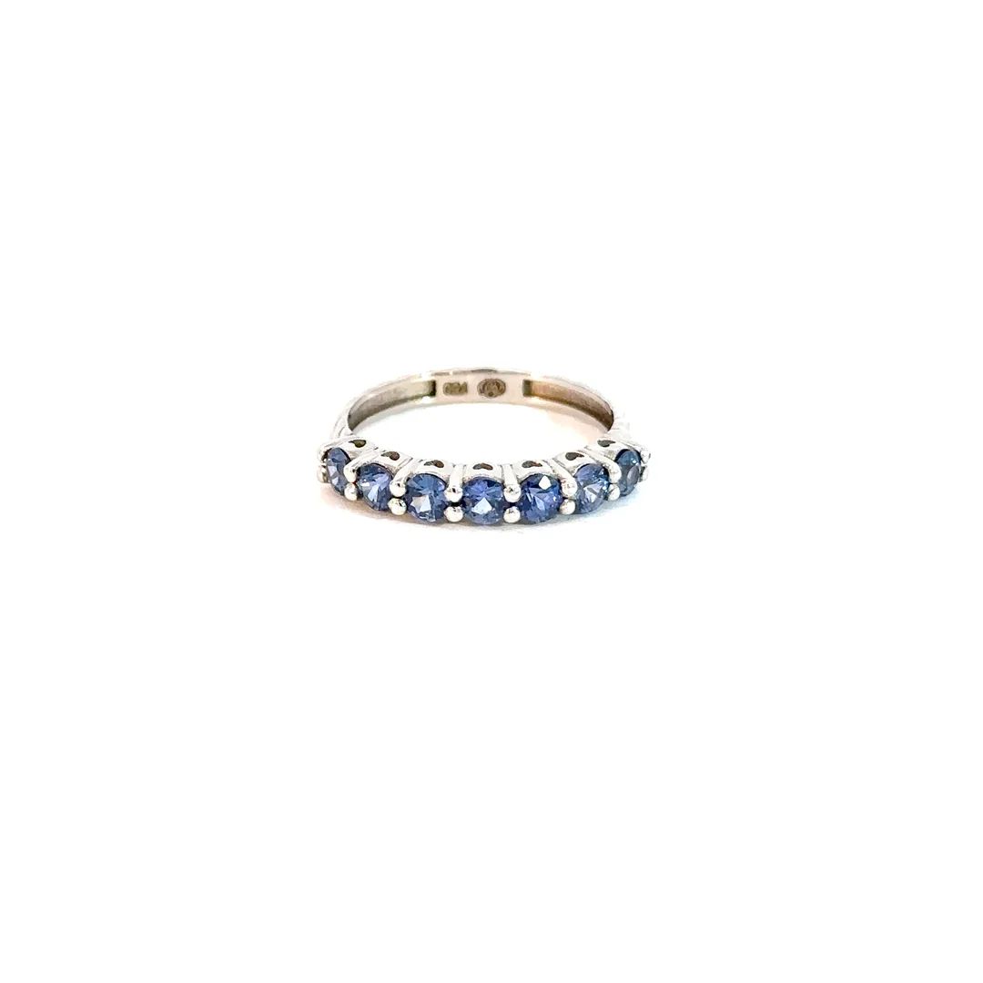 Anillo churumbela zafiros azules 3 mm Oro blanco