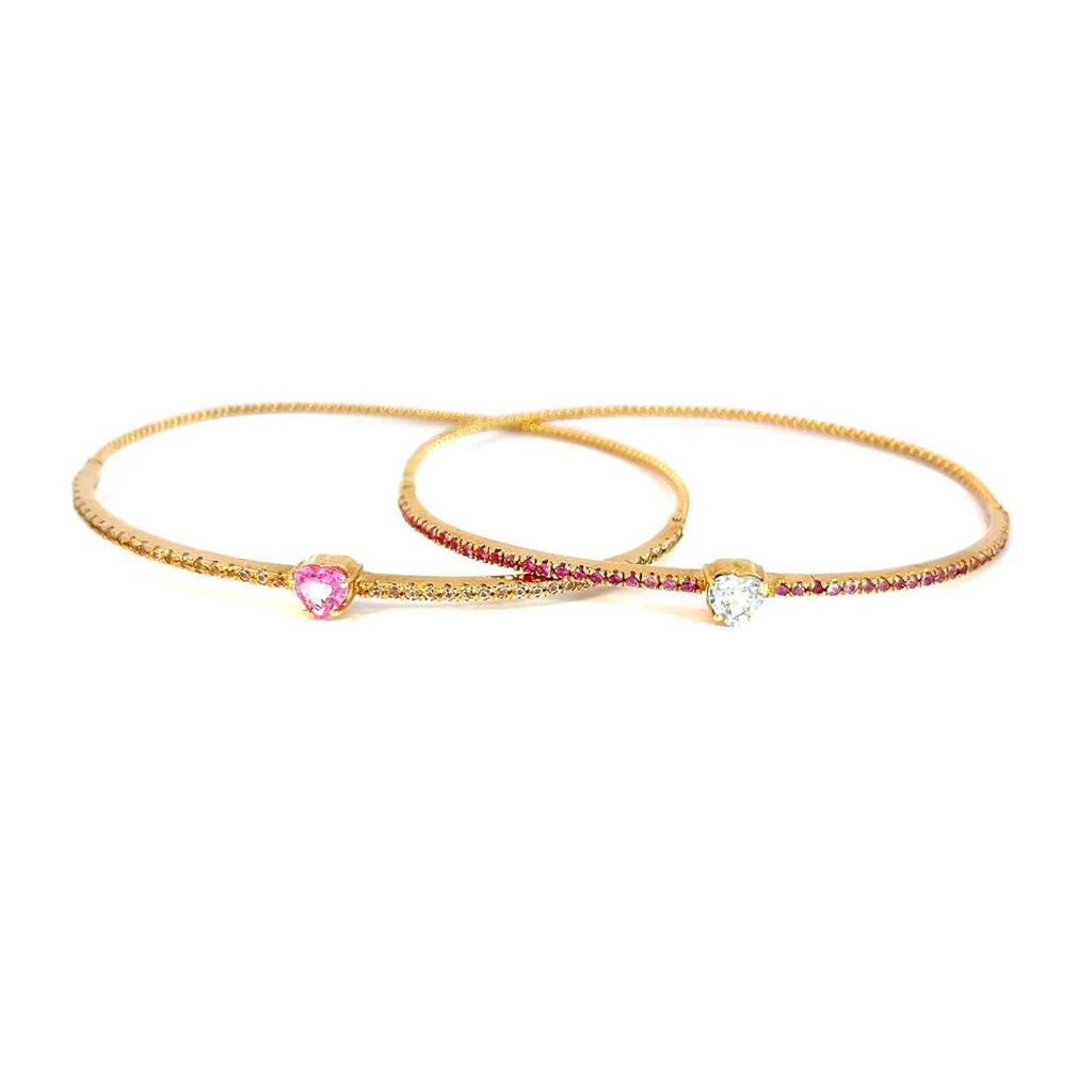 Pulsera aro corazón en zafiro