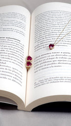 Aretes Corte corazón rubí