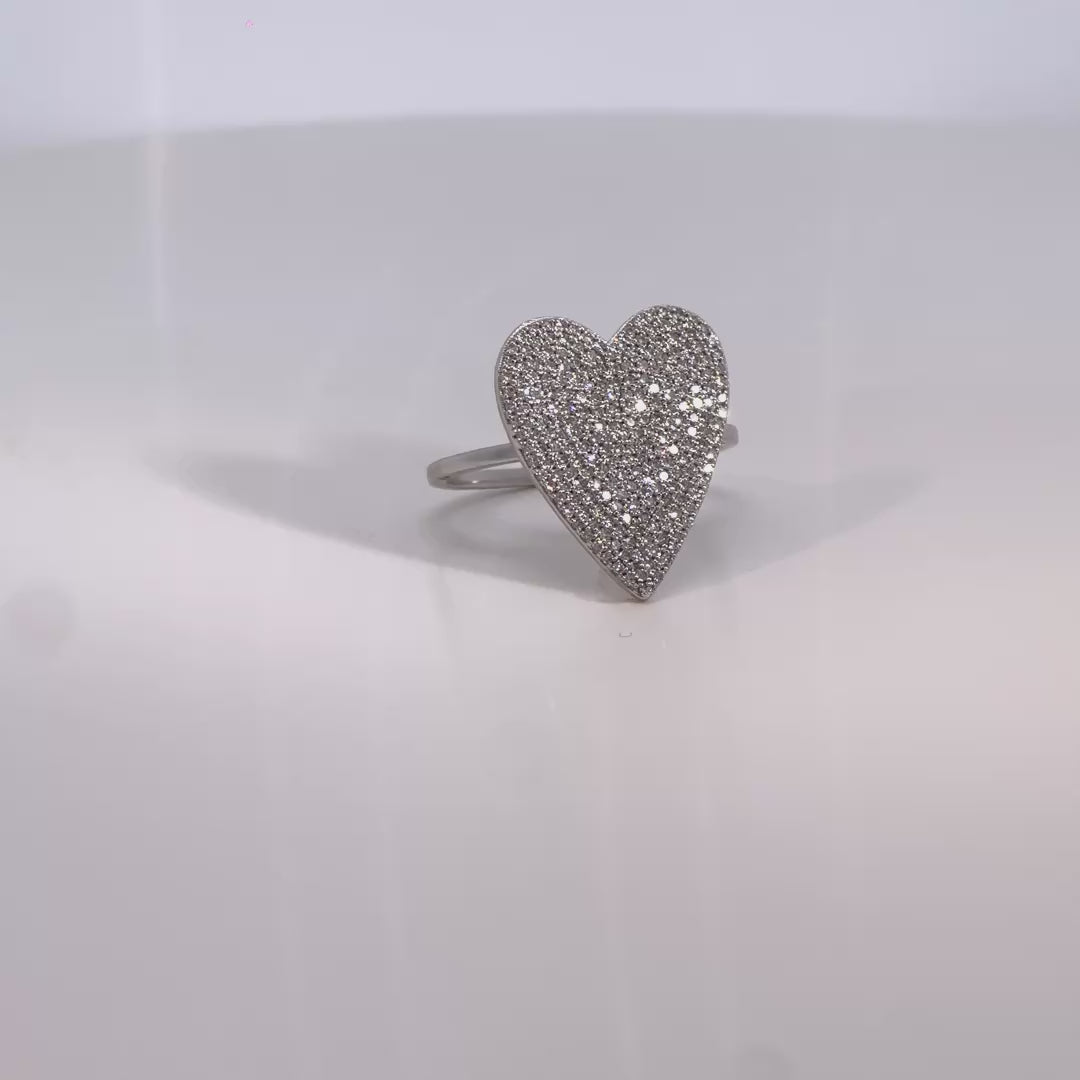 Anillo Vega corazón diamantes