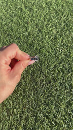 Anillo zafiro central oval y zafiros baggete con diamantes